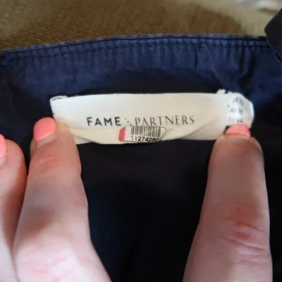 Fame And Partners Los Feliz Jumpsuit Navy Blue 12 - Picture 4 of 7